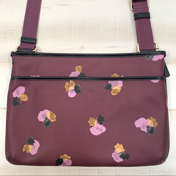 NWOT Coach Taylor Purple Floral Print Crossbody - Picture 5 of 10